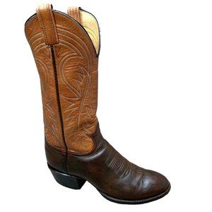 Vtg 1970s Tony Lama Black Label Women's Western Cowgirl Boot Tan Brown Sz 6.5 B